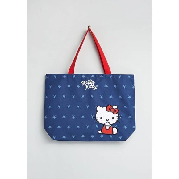 New - ModCloth x Hello Kitty Team Americana Tote Bag - Picture 1 of 4